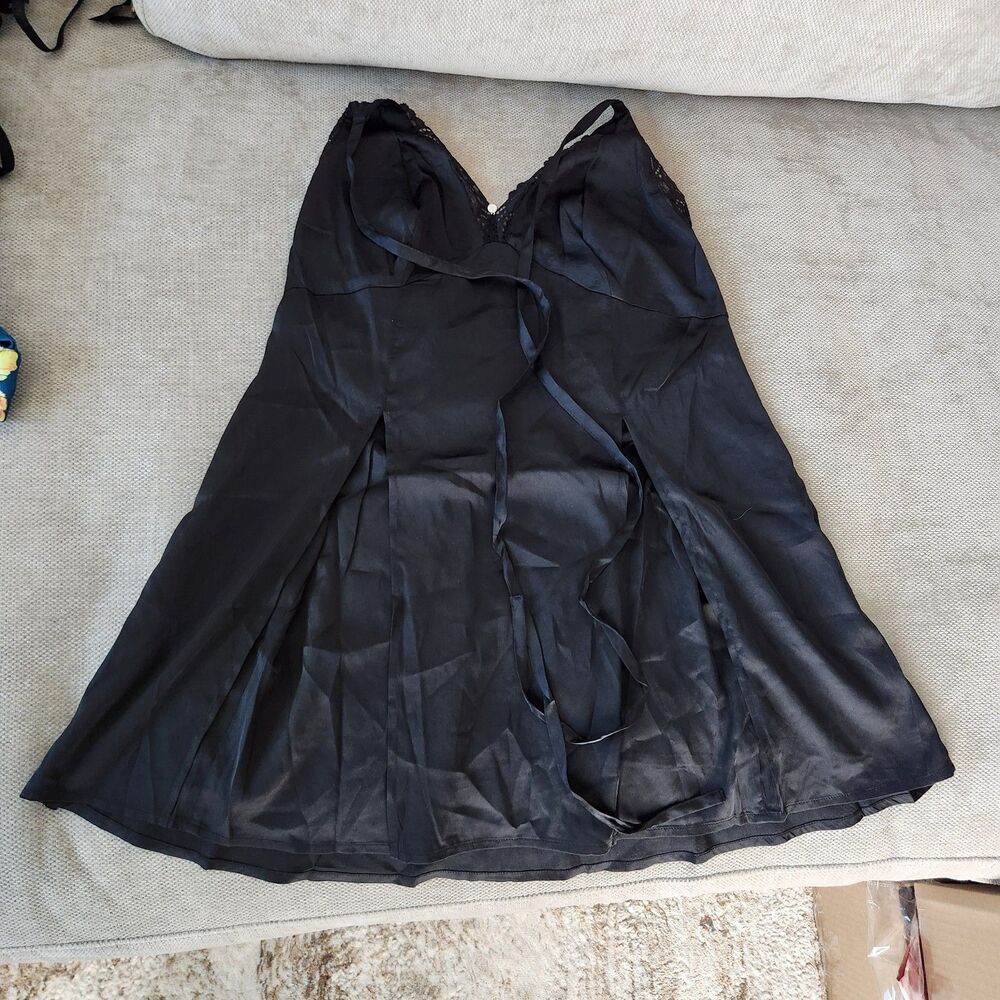Adore Me Women's Medium Black Malaya Slip Dress NWT